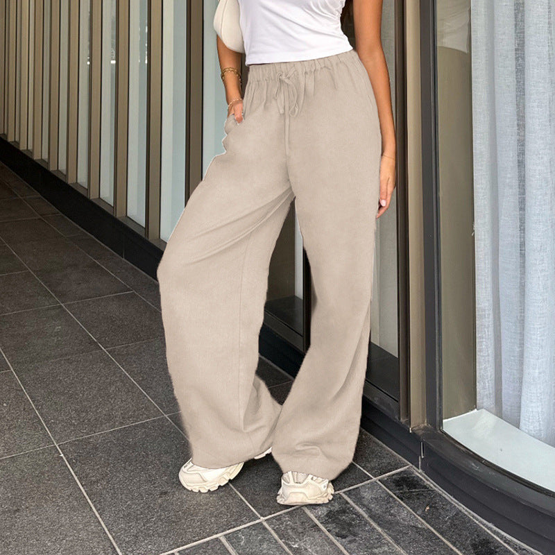 Women's  Lace-up Linen Trousers Ma boutique